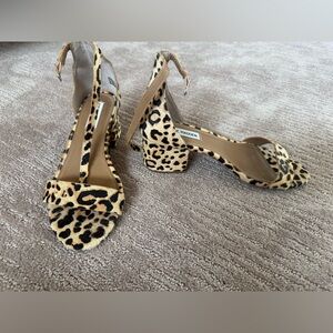 Worn Once! Steve Madden Ireenee-L Leopard Print Block Heel Open Toe Sandals 8.5W